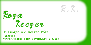 roza keczer business card